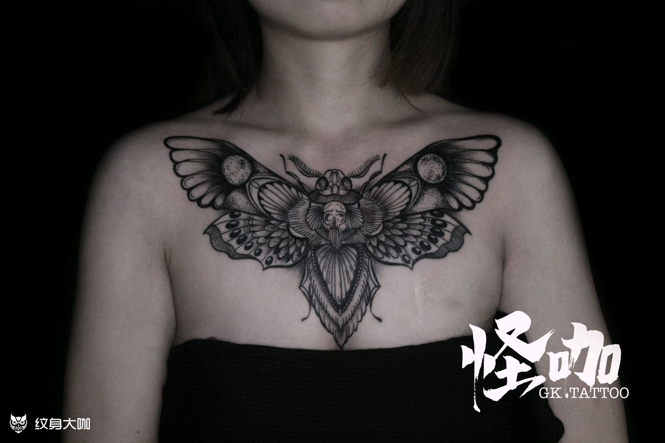 花胸_纹身图案手稿图片_蛙蛙的纹身作品集