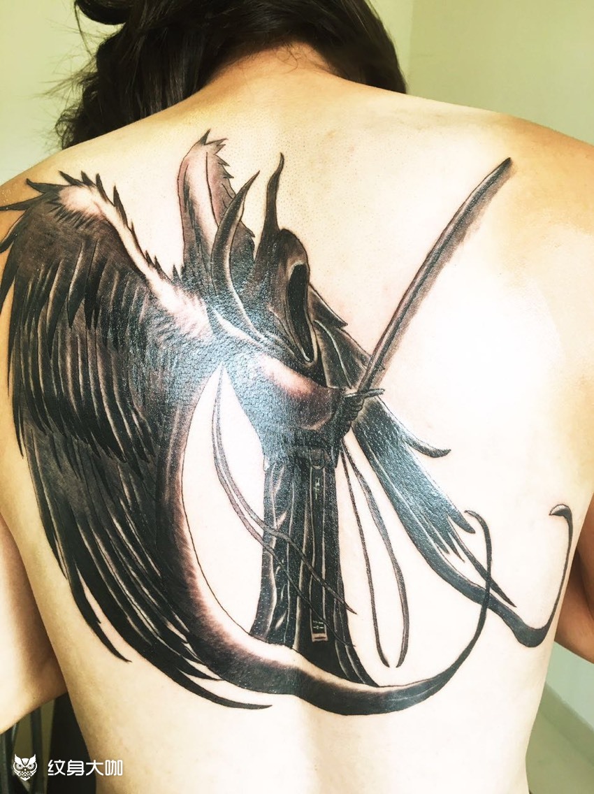 堕落天使_纹身图案手稿图片_任利平的纹身作品集