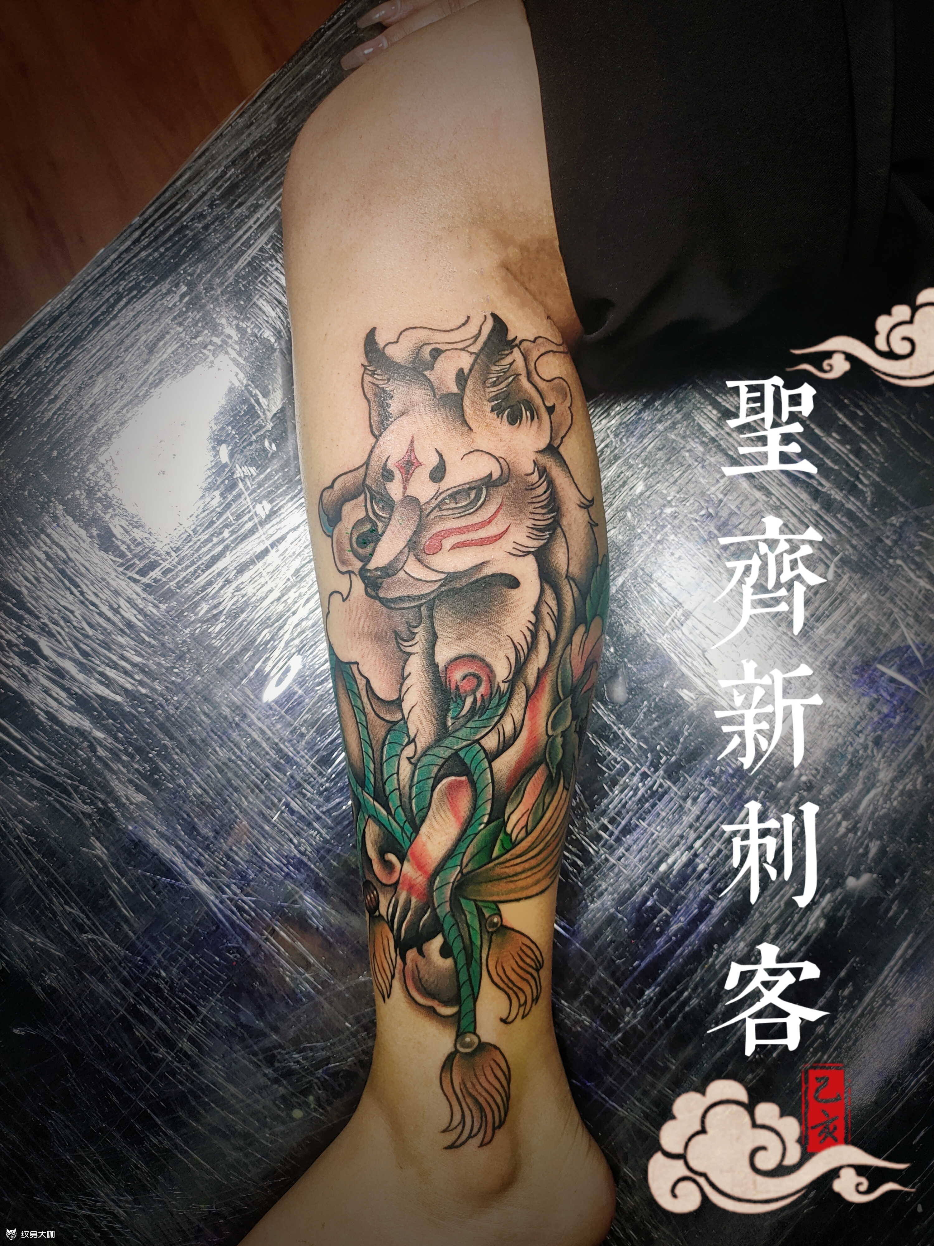 【九尾妖狐】遮盖_纹身图案手稿图片_吴奇为的纹身作品集