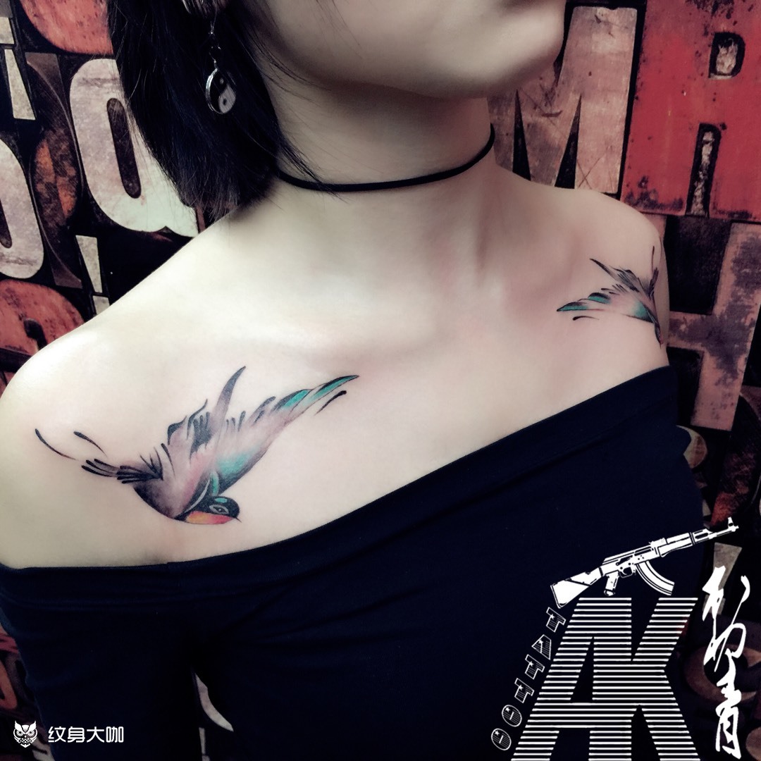 燕子_纹身图案手稿图片_彭闹的纹身作品集