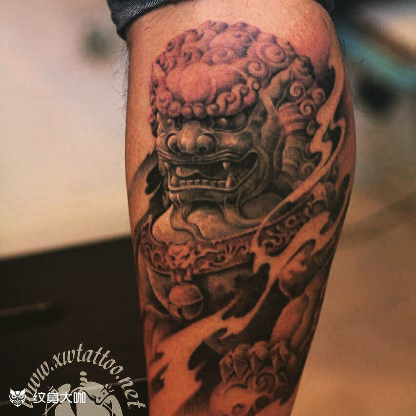 石狮_纹身图案手稿图片_小伟的纹身作品集