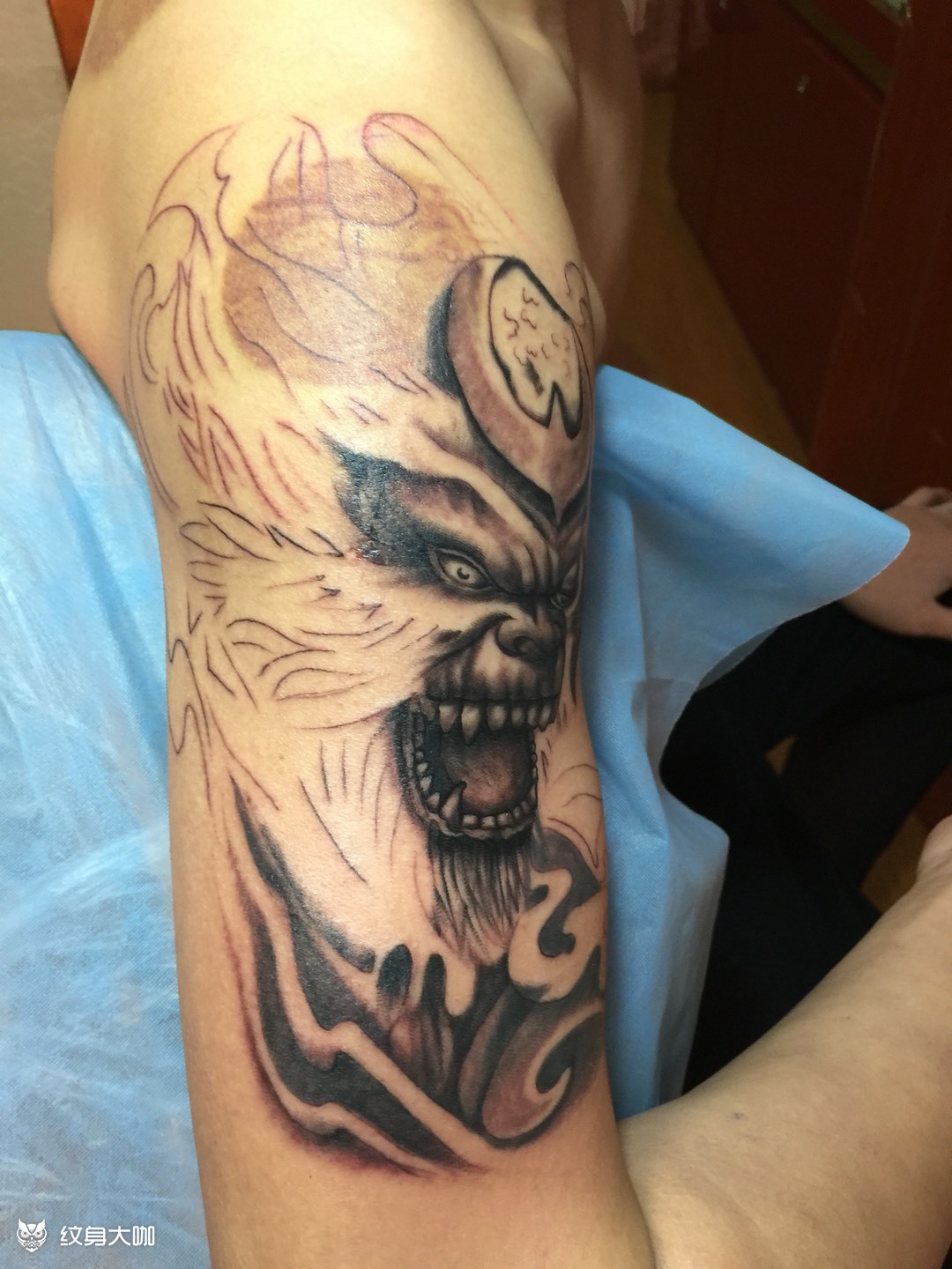 猴头_纹身图案手稿图片_阿哩的纹身作品集