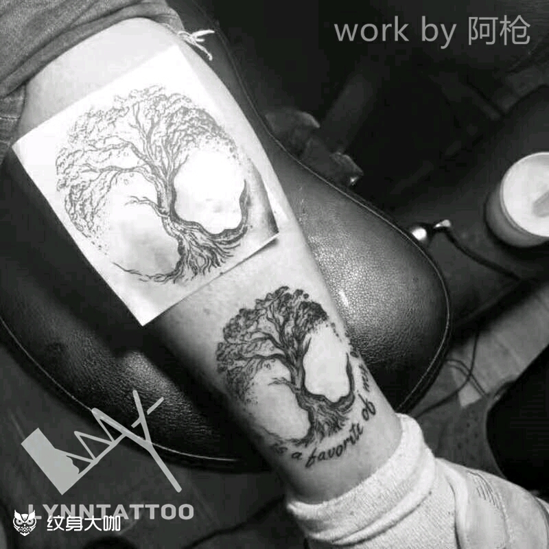 脚踝生命树_纹身图案手稿图片_猫儿的纹身作品集