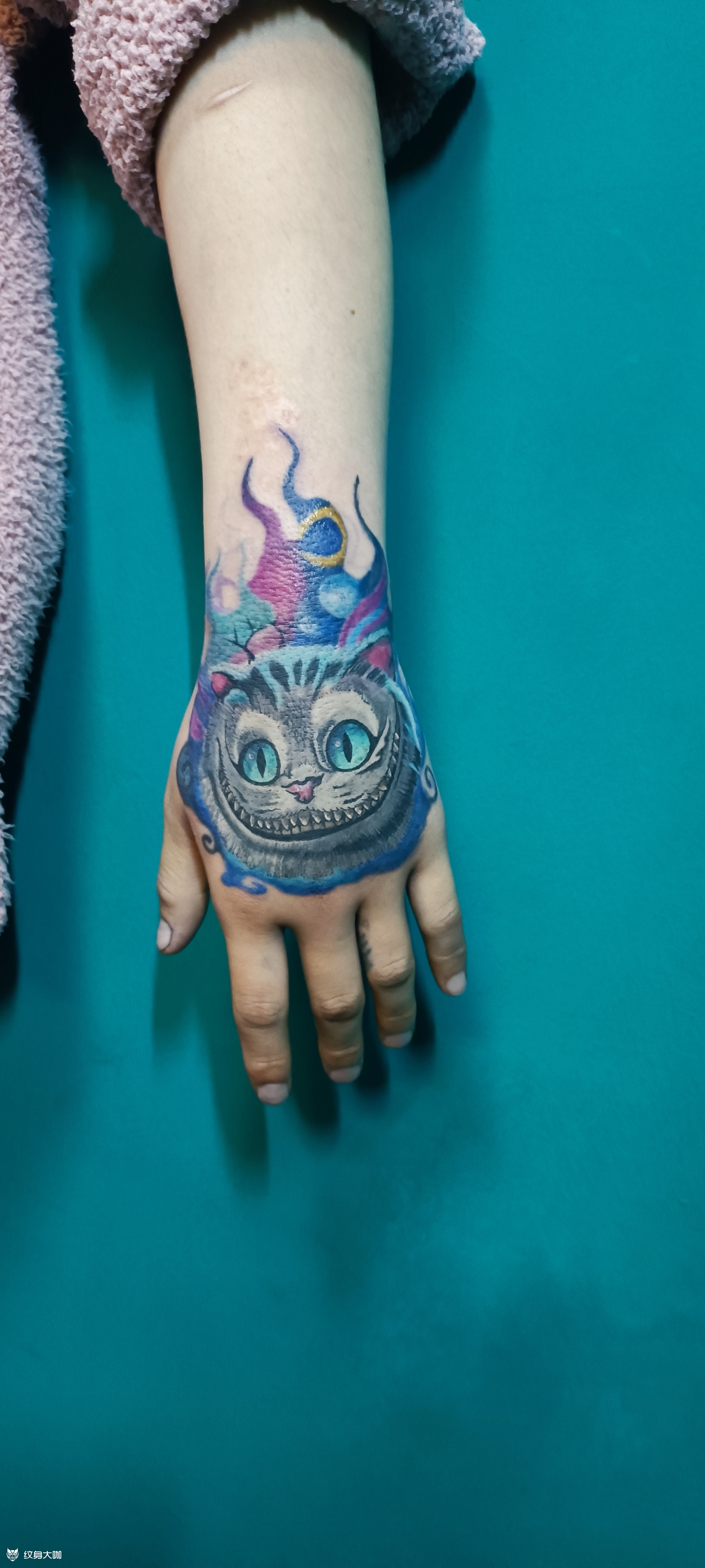 柴郡猫遮盖_纹身图案手稿图片_桃子-孺的纹身作品集