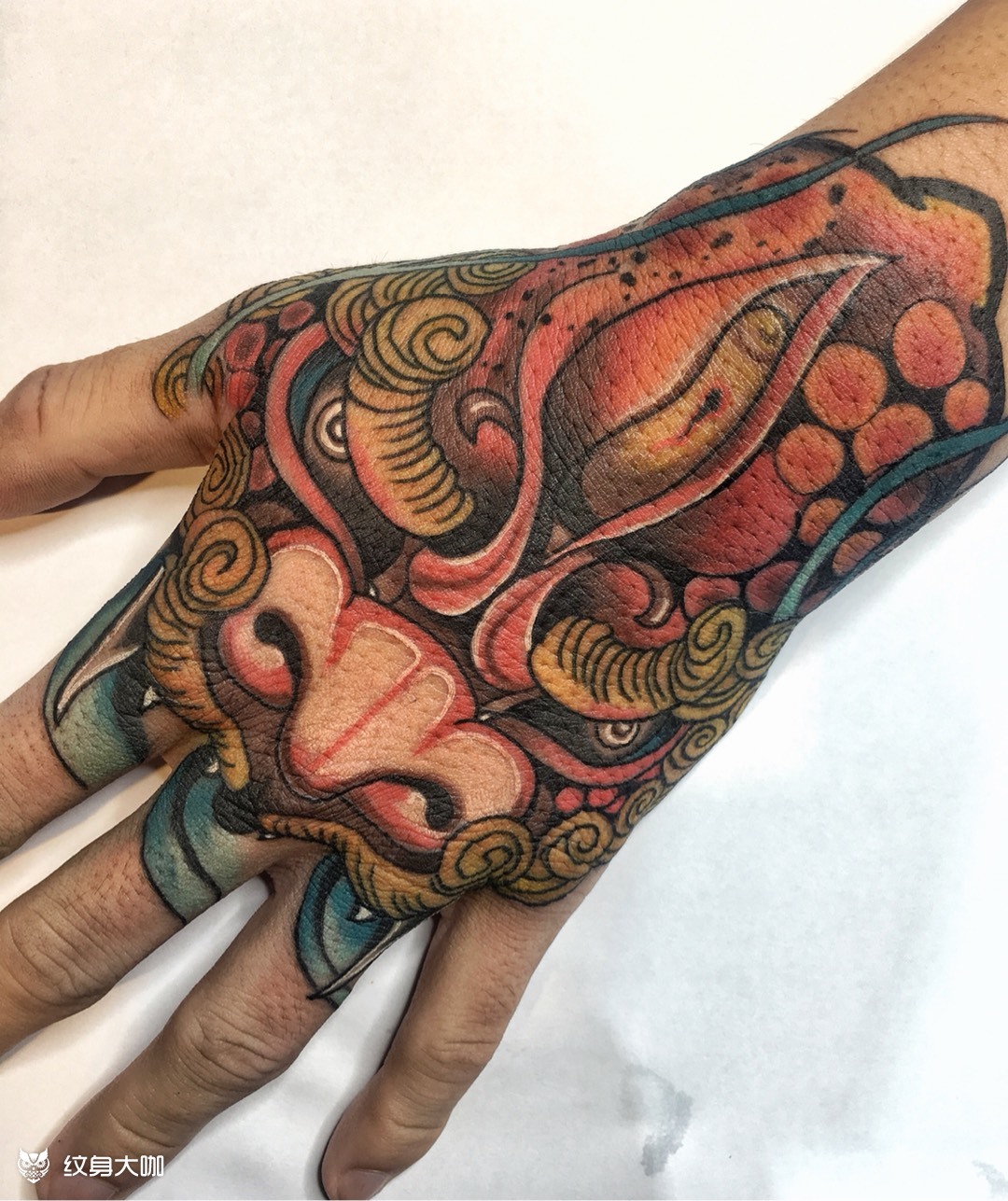 手面 唐狮_纹身图案手稿图片_高长春的纹身作品集