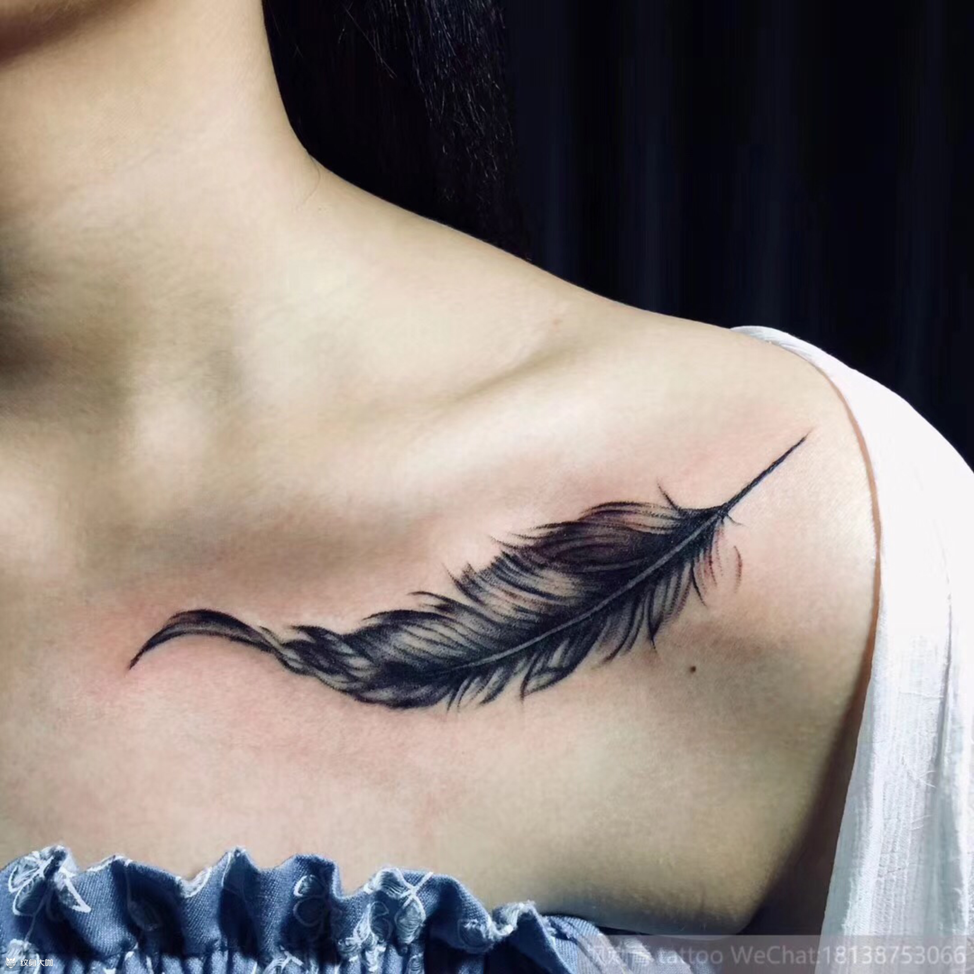 羽毛_纹身图案手稿图片_物语-枫的纹身作品集