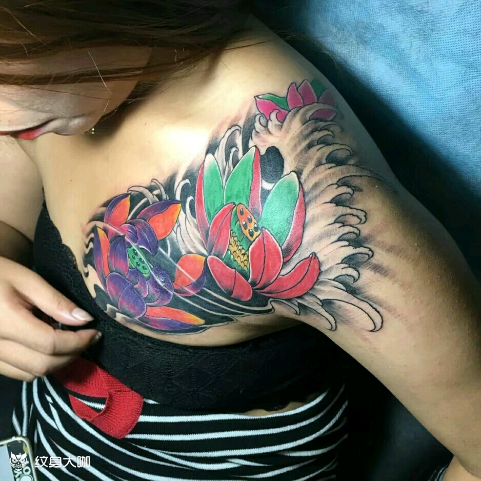 胸花盖疤_纹身图案手稿图片_银的纹身作品集