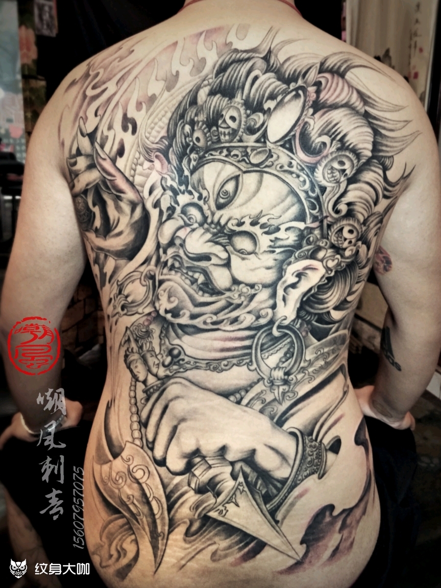 大黑天_纹身图案手稿图片_周凯慧的纹身作品集