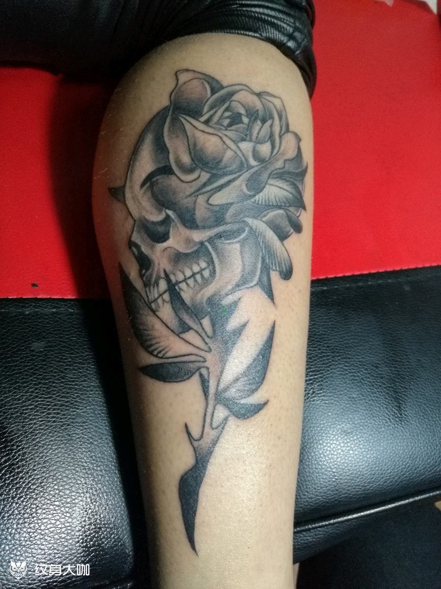 骷髅花_纹身图案手稿图片_赵正标的纹身作品集