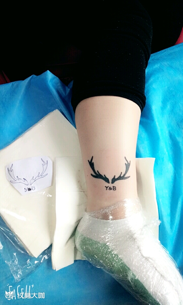 鹿角_纹身图案手稿图片_于媛媛的纹身作品集