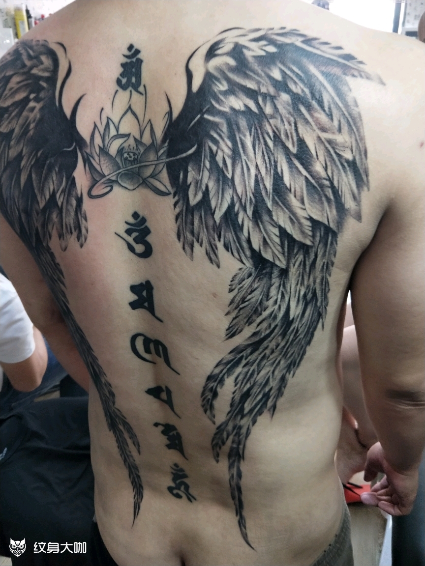 天使之翼_纹身图案手稿图片_慧慧的纹身作品集