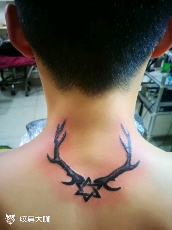 鹿角_纹身图案手稿图片_飞扬阿德的纹身作品集