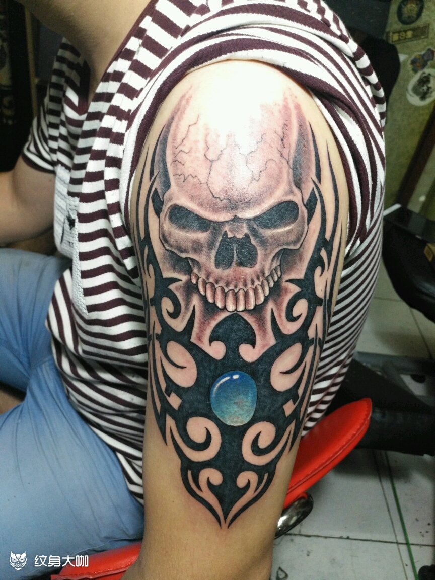 骷髅92图腾_纹身图案手稿图片_上海刺尊纹艺的纹身作品集