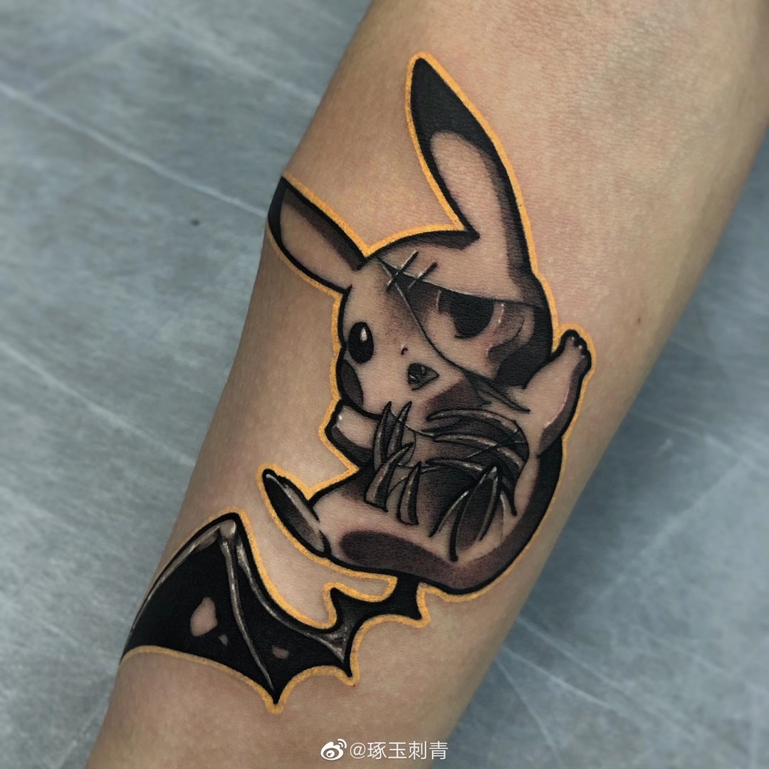 皮卡丘_纹身图案手稿图片_刘佳玮的纹身作品集