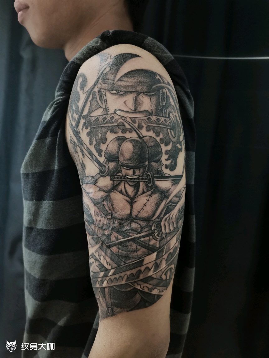 索隆阿修罗模式_纹身图案手稿图片_覌正的纹身作品集