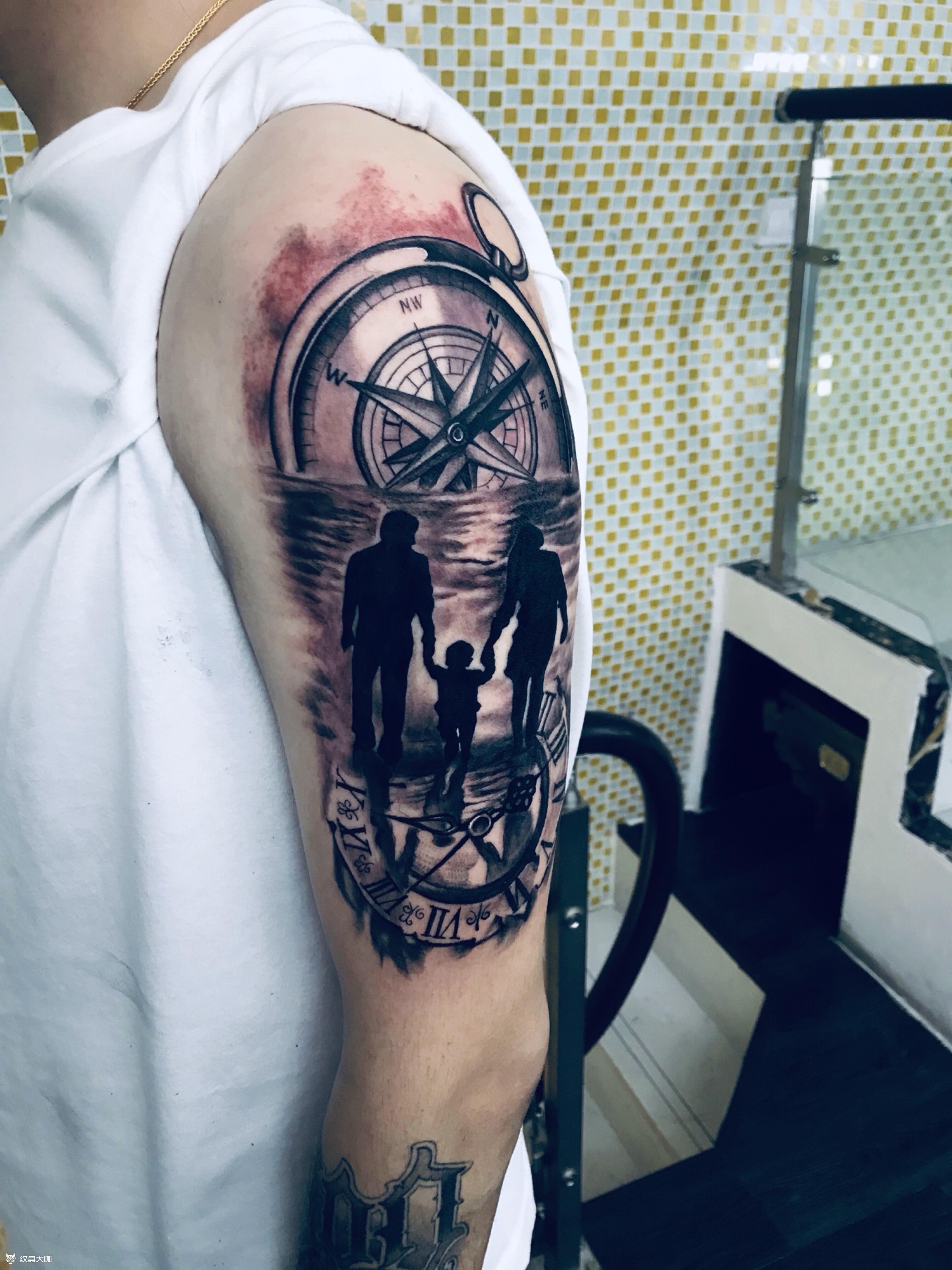 一家三口_纹身图案手稿图片_大武tattoo的纹身作品集