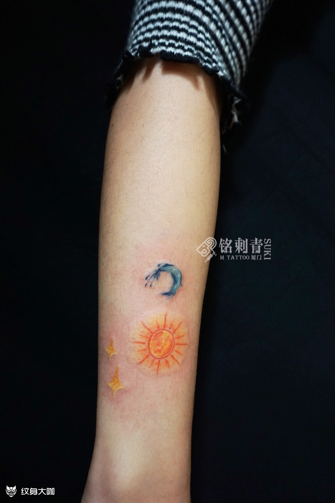 小清新星星月亮太阳_纹身图案手稿图片_suki的纹身作品集