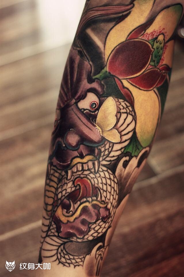 盖图小花腿_纹身图案手稿图片_高长春的纹身作品集