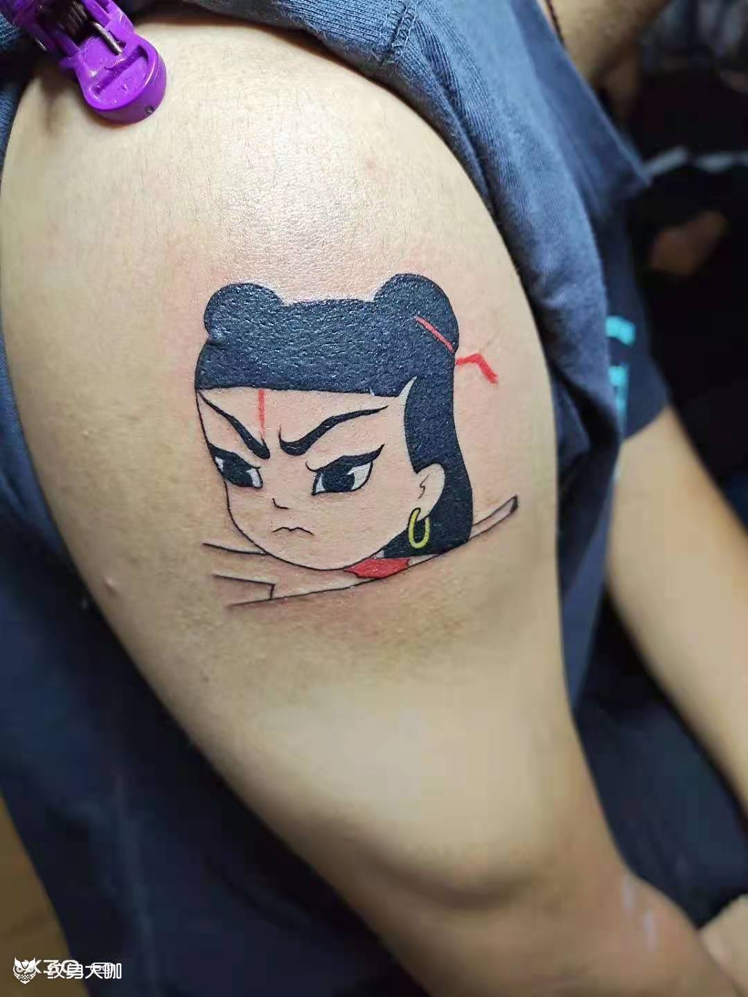 哪吒_纹身图案手稿图片_刘敏的纹身作品集