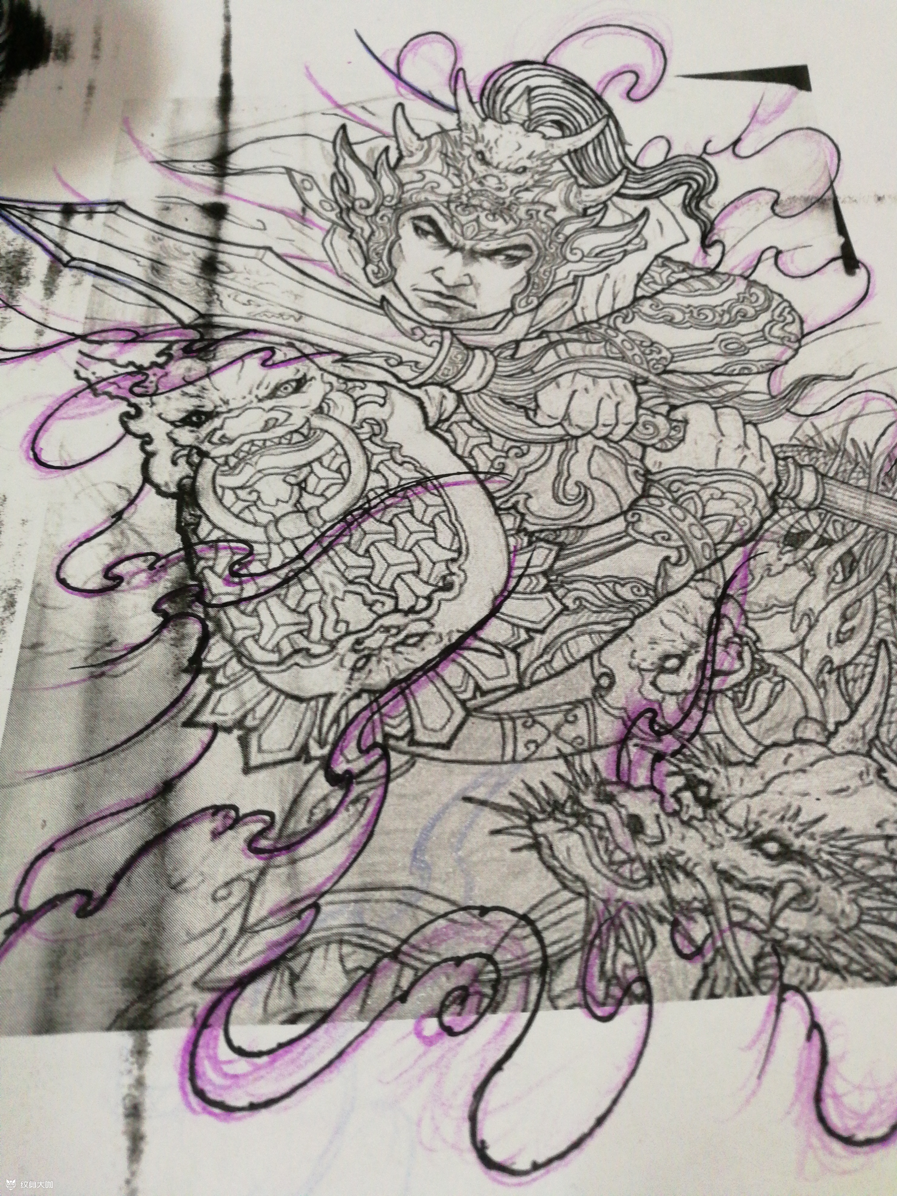 赵子龙_纹身图案手稿图片_唐圆的纹身作品集