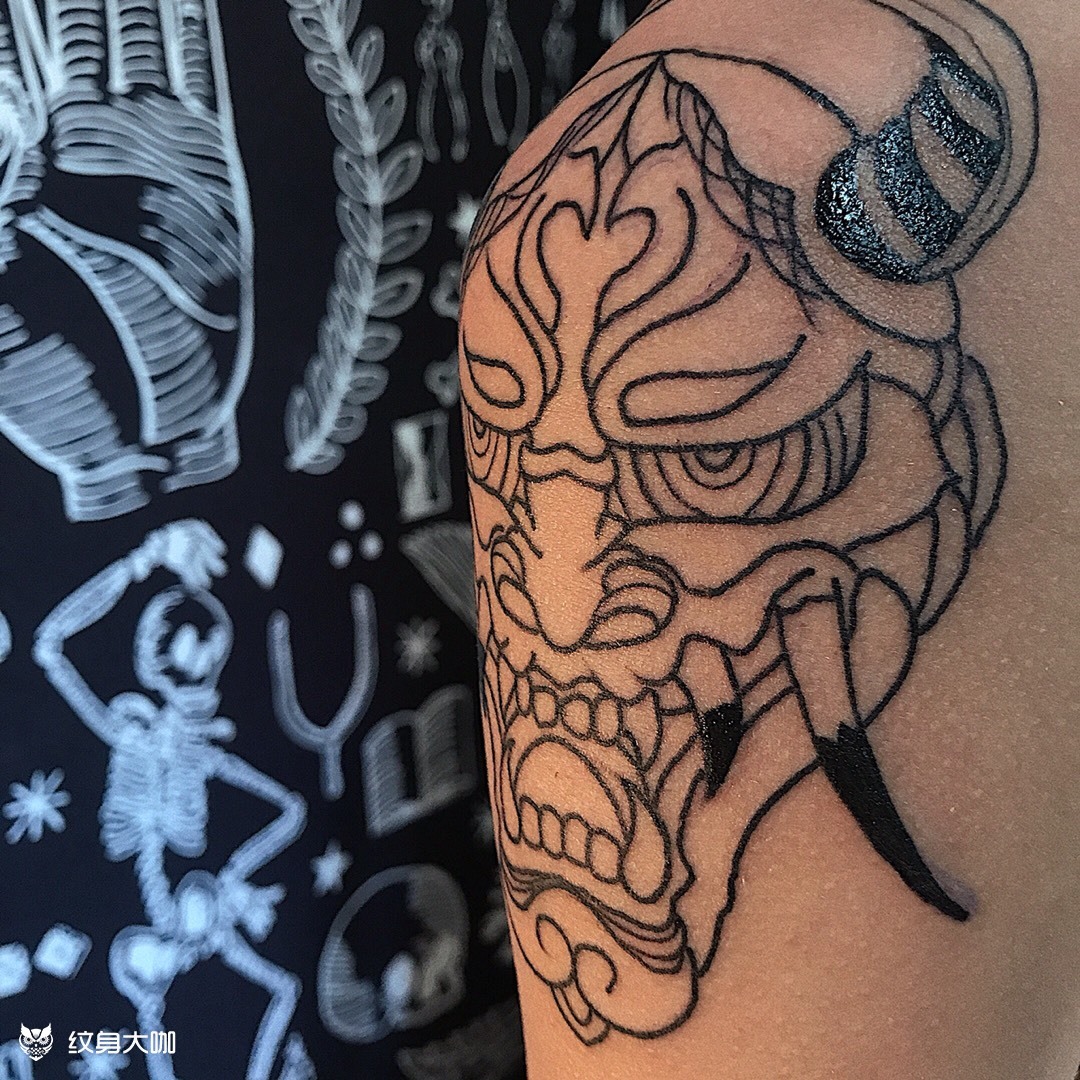 般若线条_纹身图案手稿图片_张淮的纹身作品集