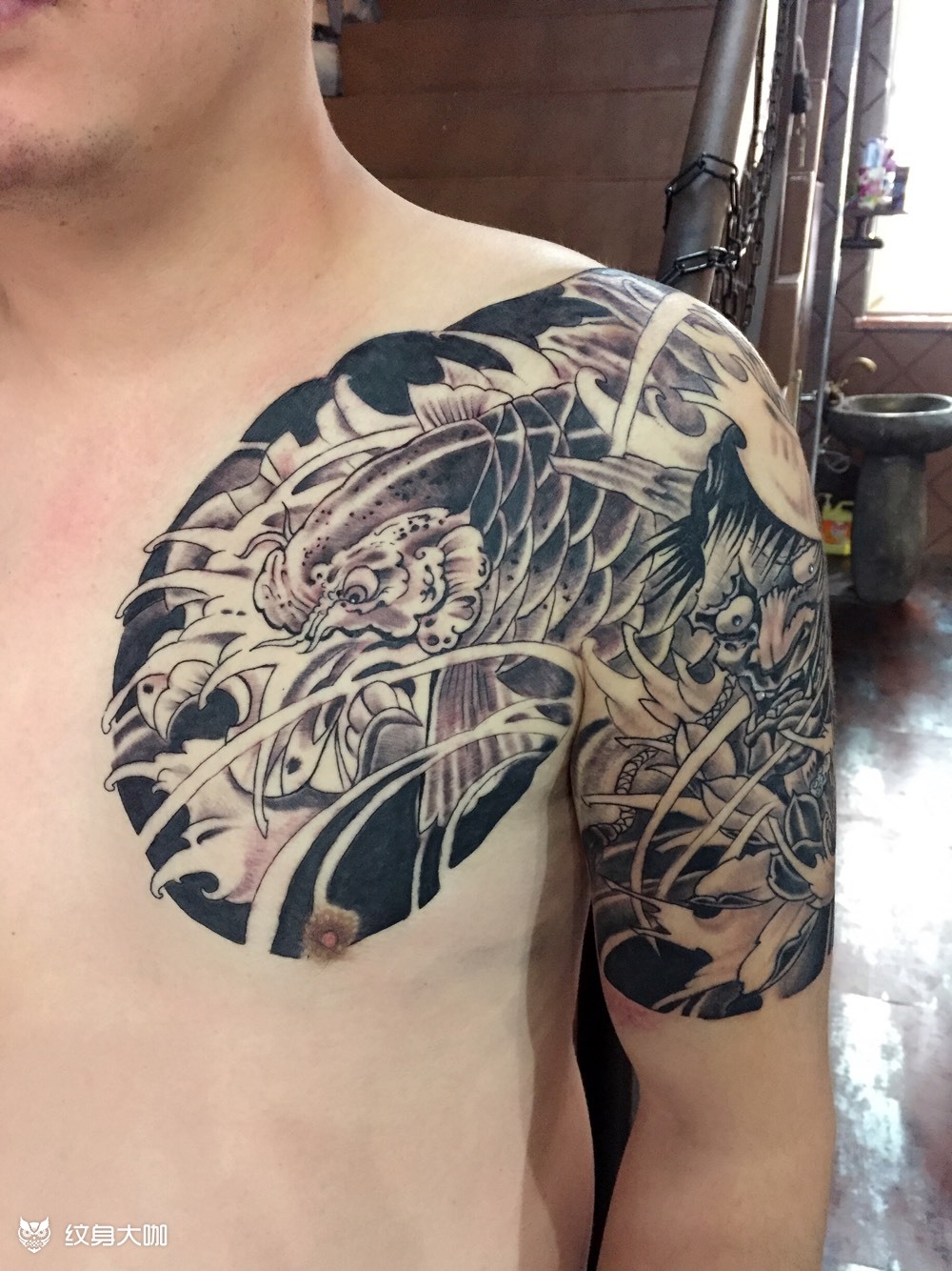 半甲_纹身图案手稿图片_陈广松的纹身作品集