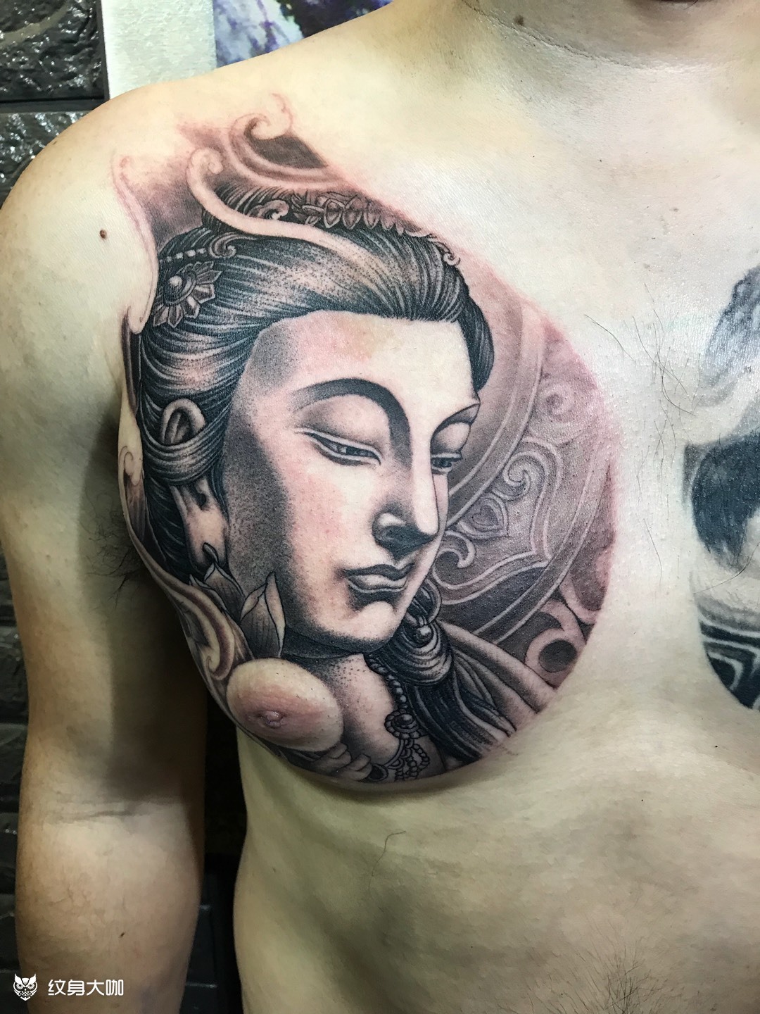 大势至菩萨_纹身图案手稿图片_清峰的纹身作品集