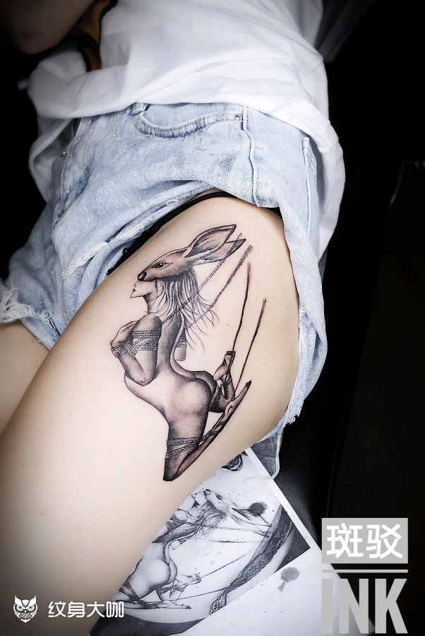 兔女郎_纹身图案手稿图片_斑驳的纹身作品集