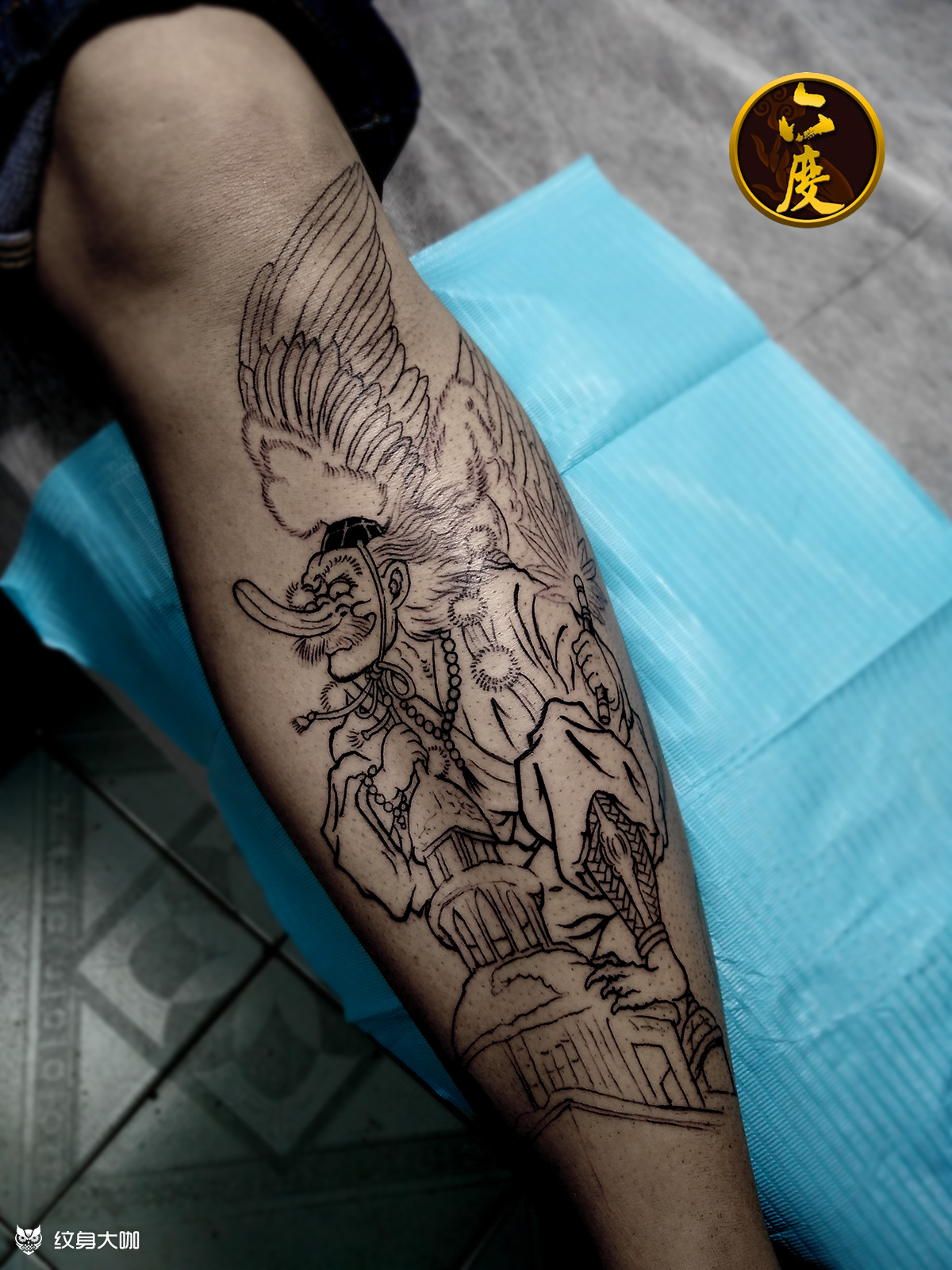 天狗_纹身图案手稿图片_曹君宇的纹身作品集