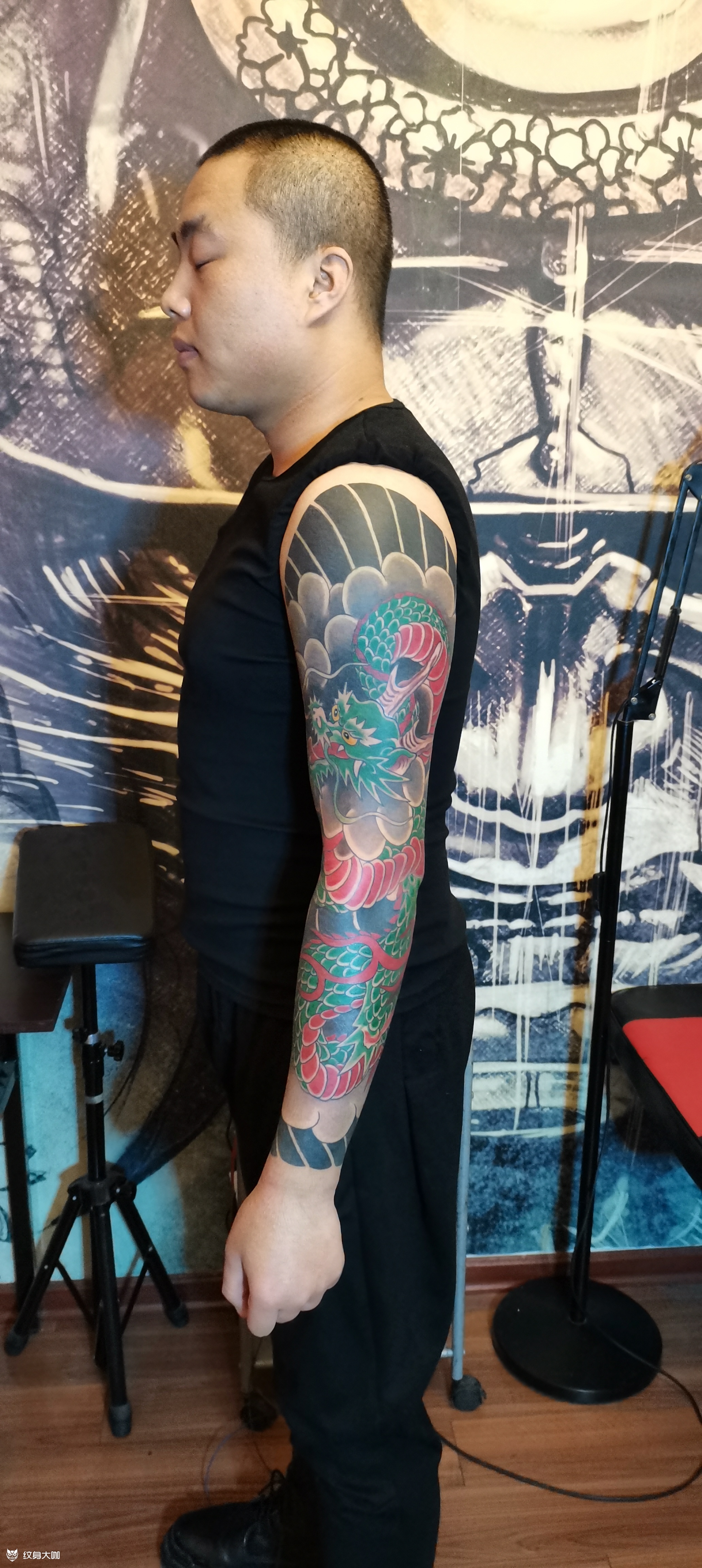 2999日式花臂龙_纹身图案手稿图片_丁先生的纹身作品集