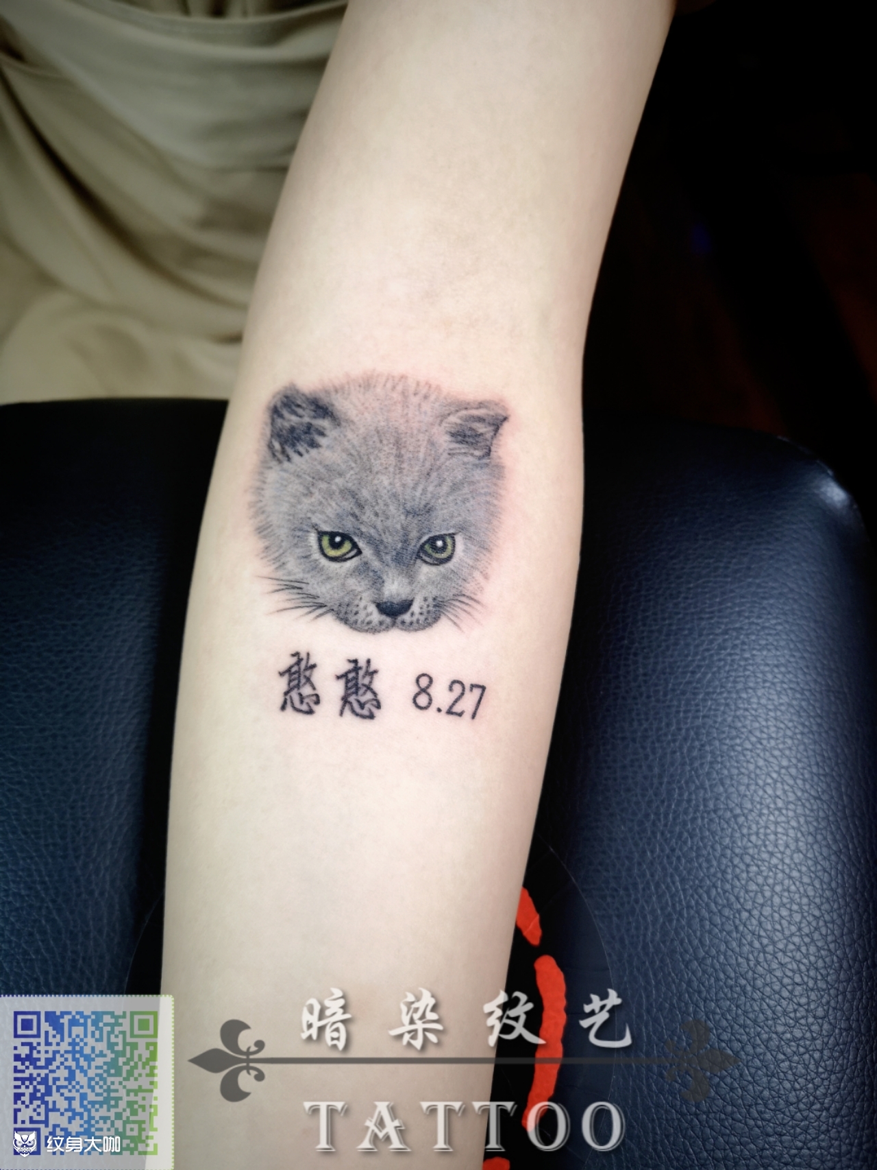 小蓝猫_纹身图案手稿图片_南京暗染纹艺的纹身作品集