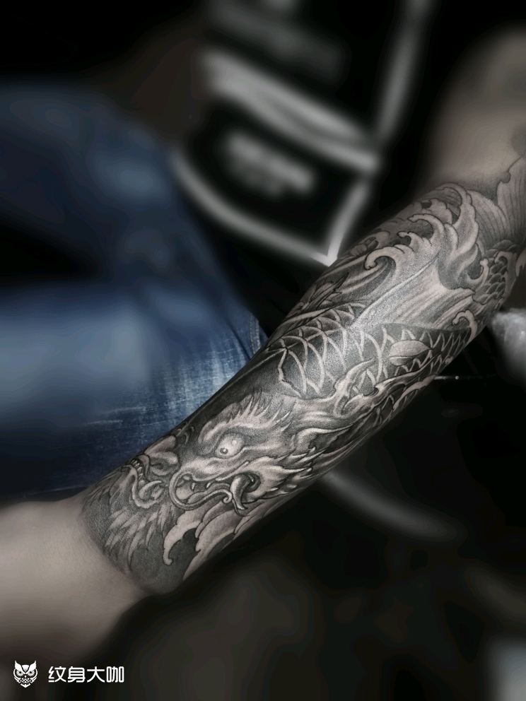 鳌鱼_纹身图案手稿图片_林涛的纹身作品集