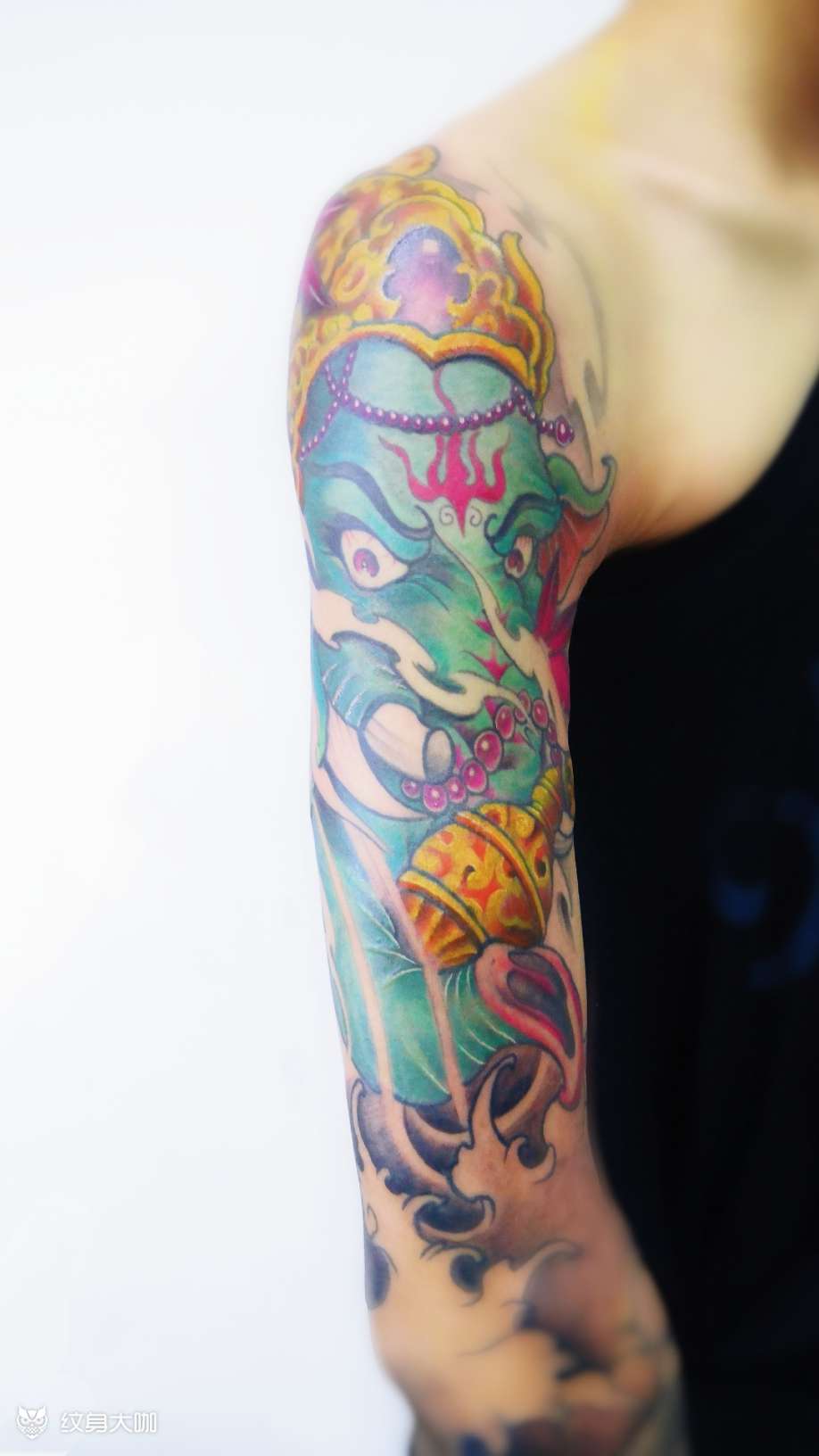 大臂象神_纹身图案手稿图片_张家豪的纹身作品集