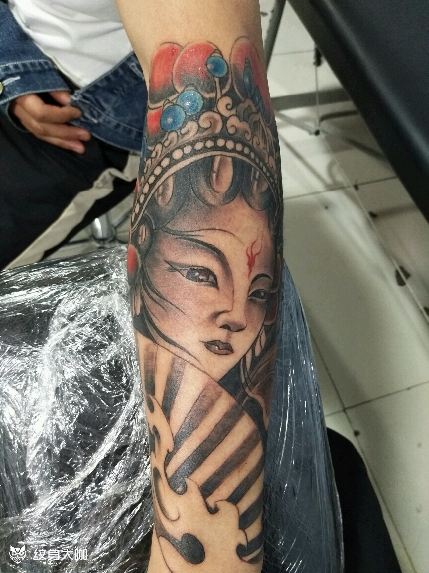 小臂 花旦_纹身图案手稿图片_邓江磊的纹身作品集