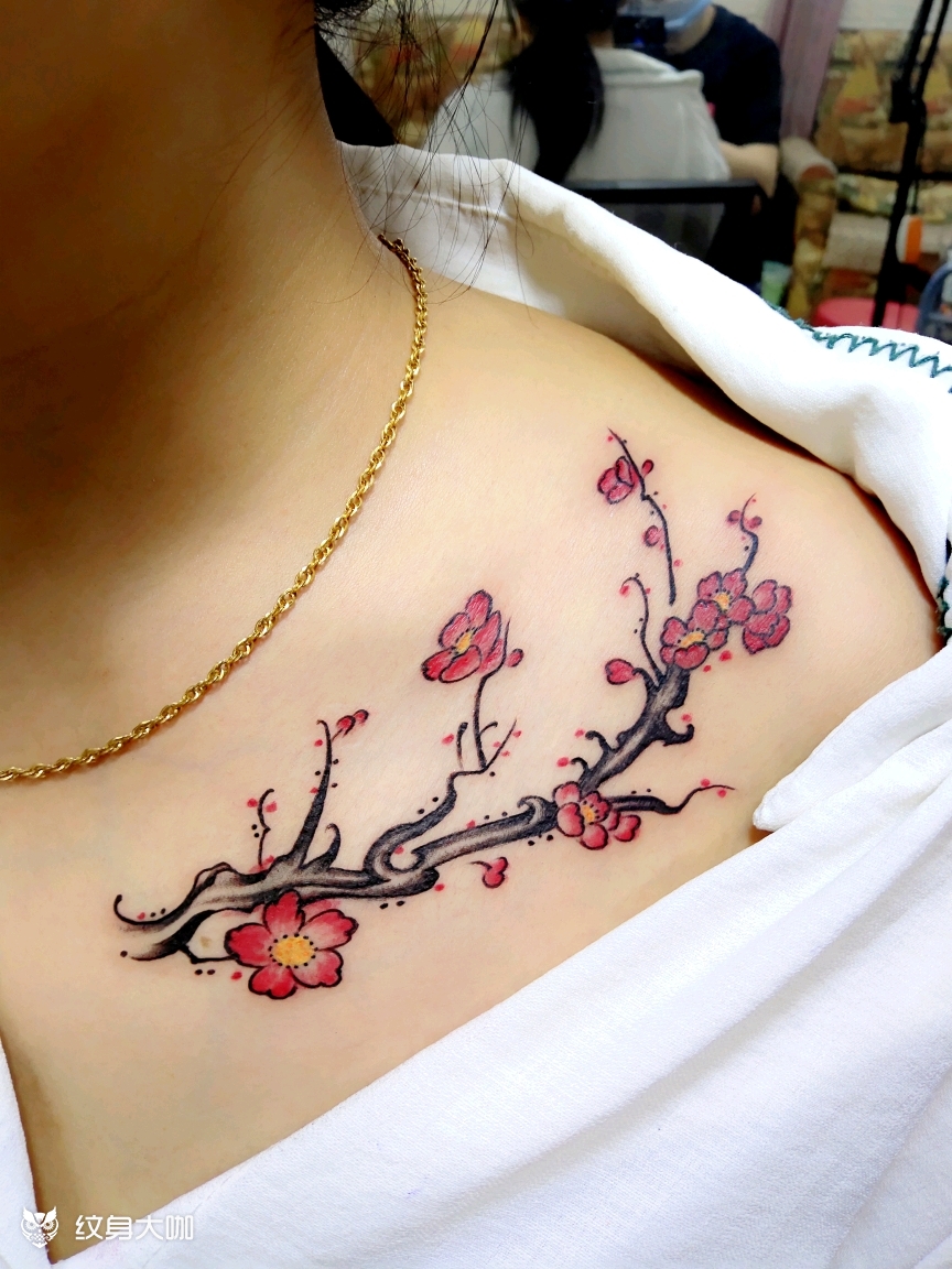 梅花_纹身图案手稿图片_吴鹏鹏的纹身作品集