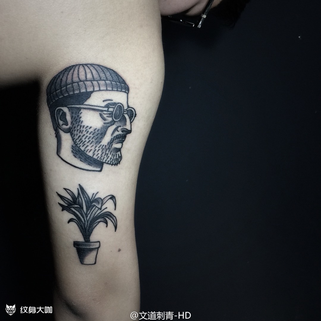 里昂#这个杀手不太冷_纹身图案手稿图片_文道的纹身作品集