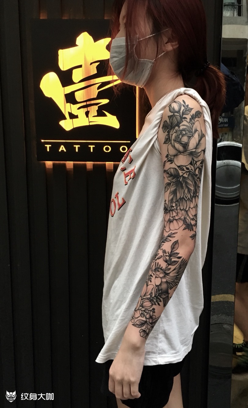 花臂_纹身图案手稿图片_gta卷毛的纹身作品集