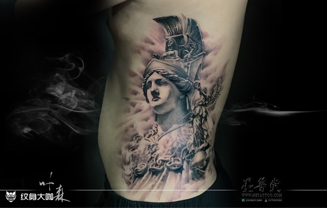 雅典娜_纹身图案手稿图片_叶森的纹身作品集