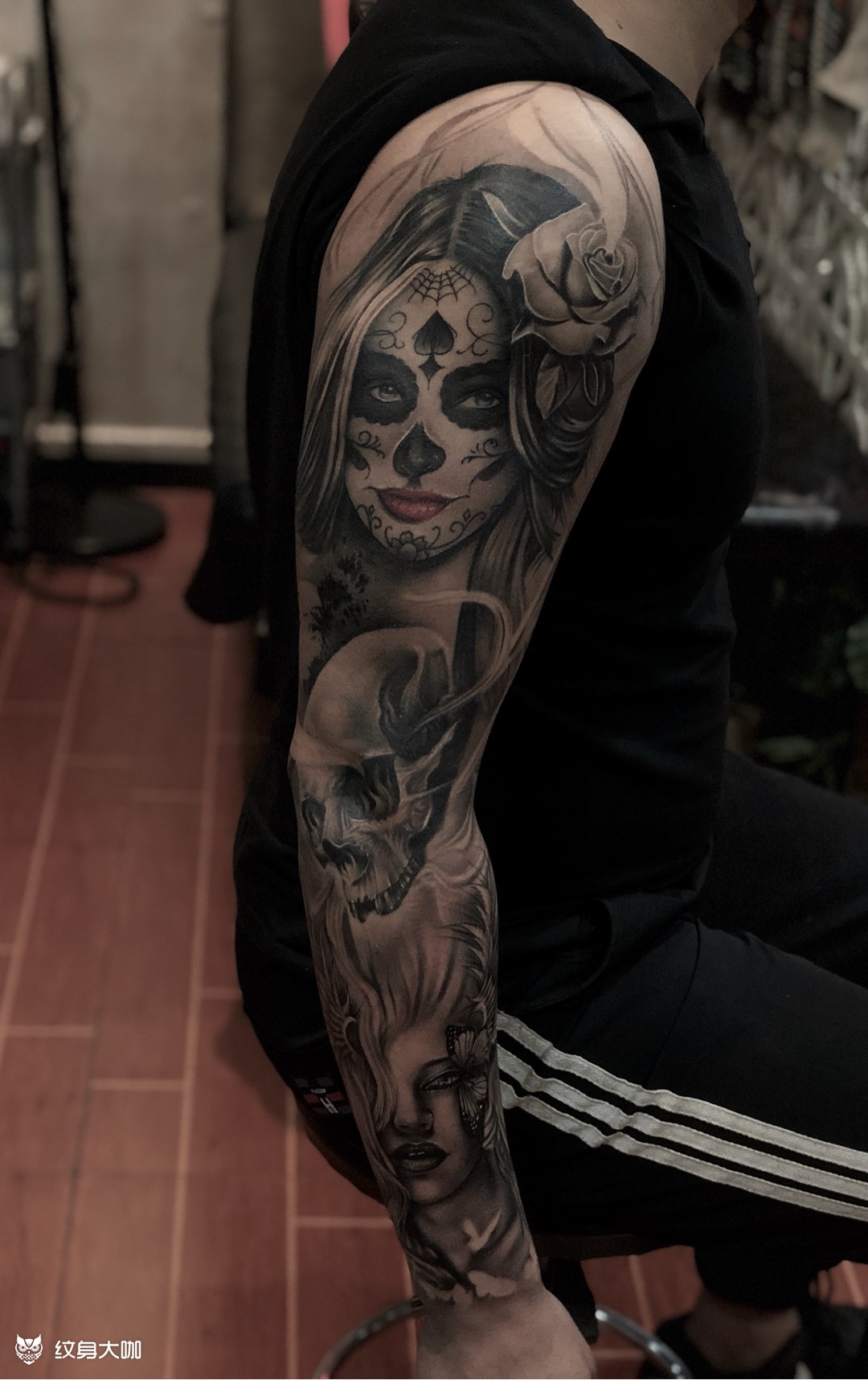 欧美人物花臂02_纹身图案手稿图片_首席:莫森的纹身作品集