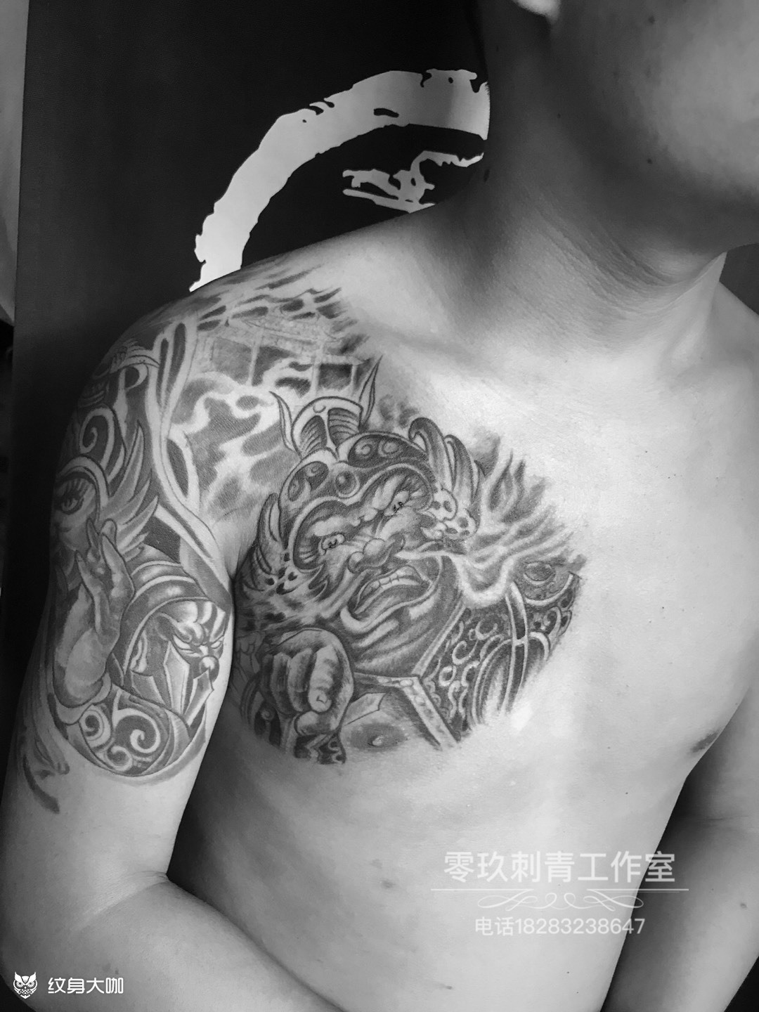 哼哈二将_纹身图案手稿图片_零玖的纹身作品集