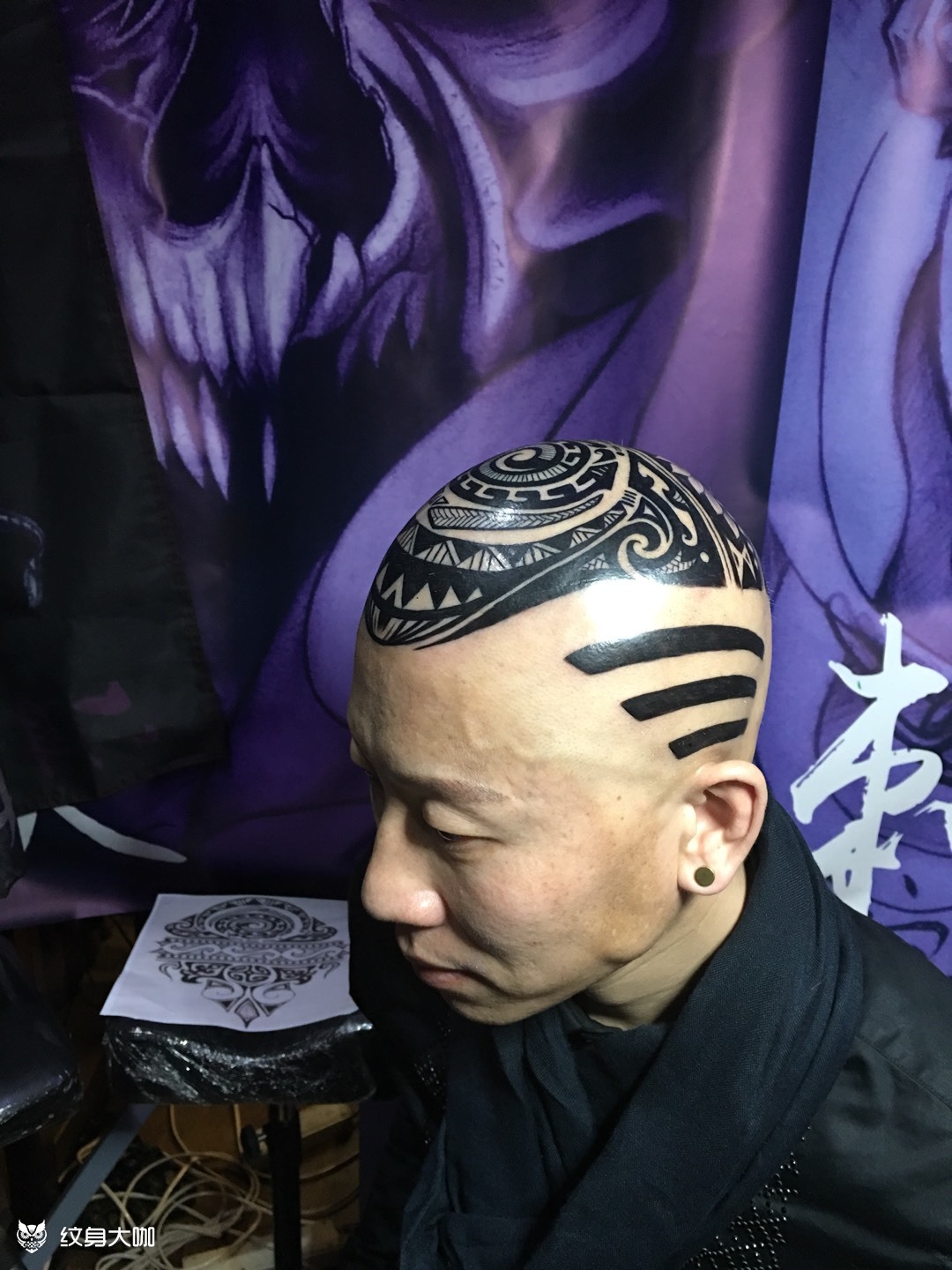 头顶图腾_纹身图案手稿图片_灵艺文化的纹身作品集