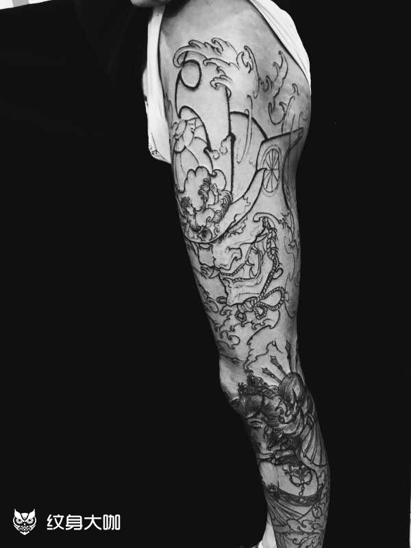 花腿割线_纹身图案手稿图片_陈东海的纹身作品集