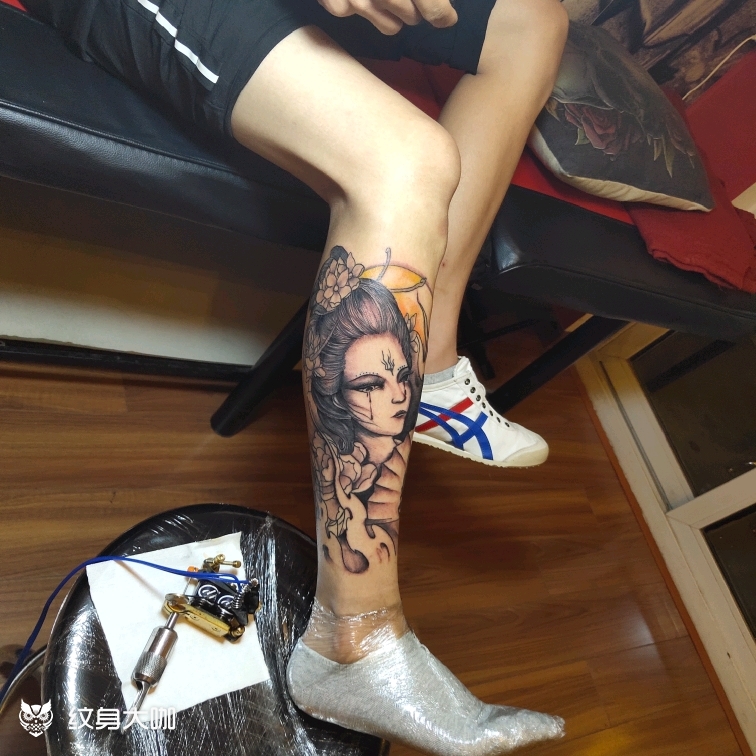 流泪艺伎_纹身图案手稿图片_胖虎的纹身作品集