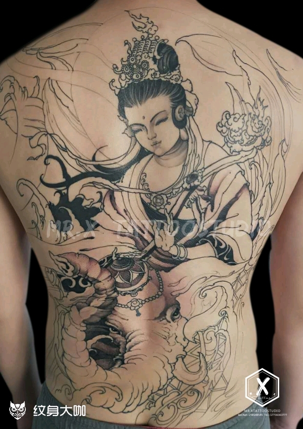 普贤_纹身图案手稿图片_肖海龙的纹身作品集