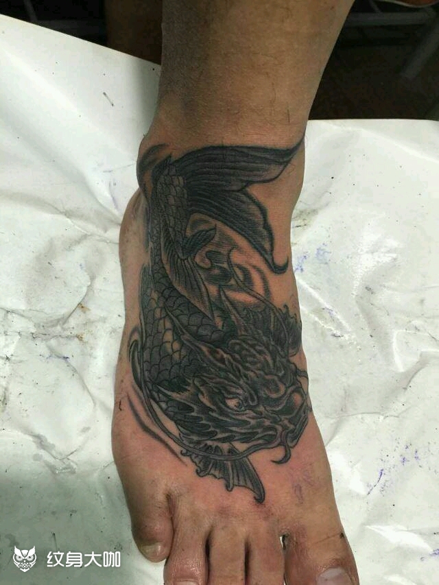 脚面鳌鱼_纹身图案手稿图片_郭磊的纹身作品集