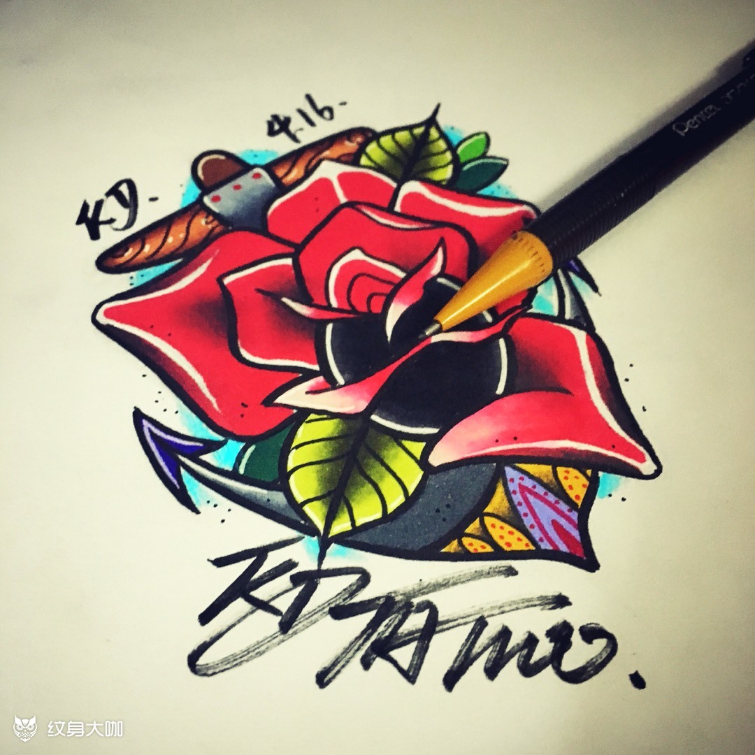 old school_纹身图案手稿图片_kd的纹身作品集