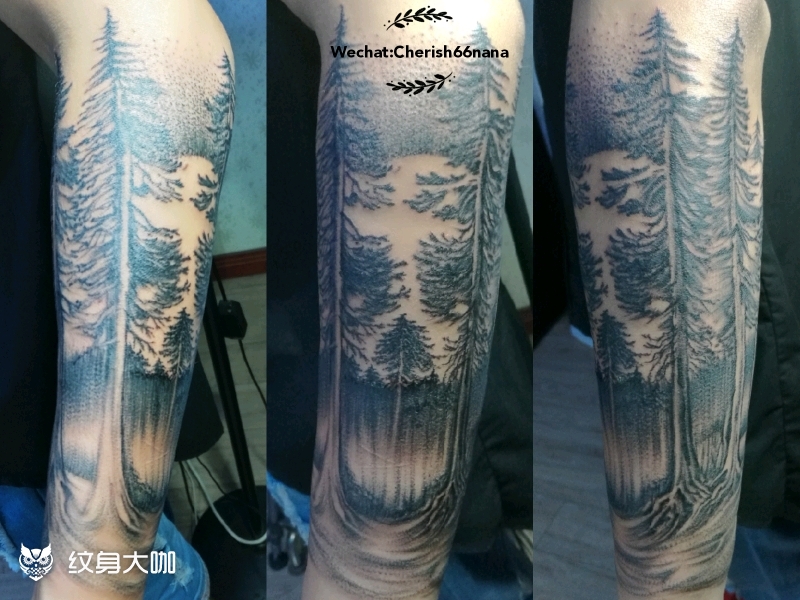 森林_纹身图案手稿图片_玺睿的纹身作品集