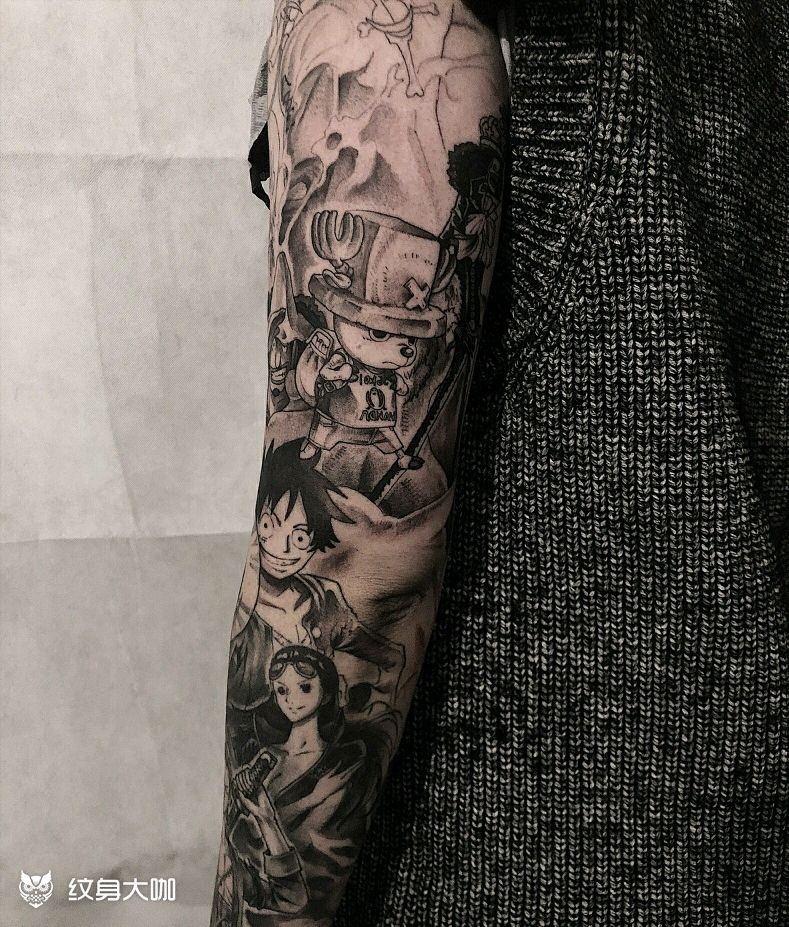 海贼王_纹身图案手稿图片_阿豪的纹身作品集