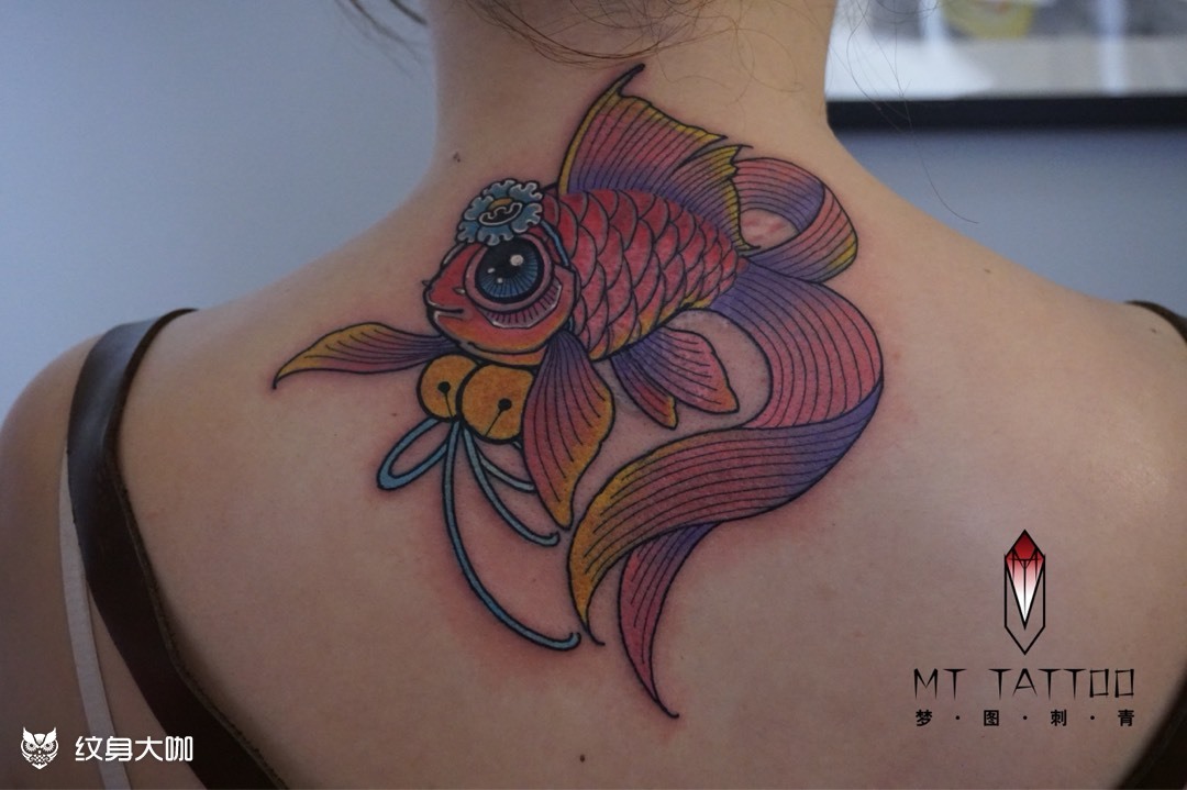 金鱼_纹身图案手稿图片_严杰的纹身作品集