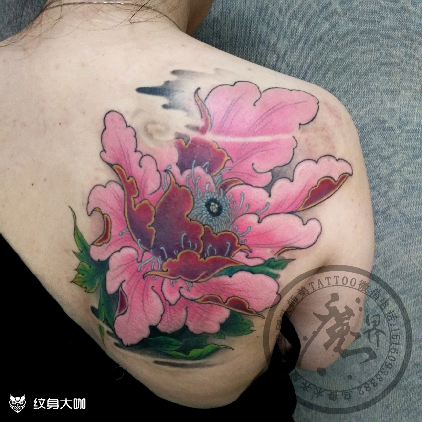 牡丹_纹身图案手稿图片_魔界tattoo—师弟的纹身作品集